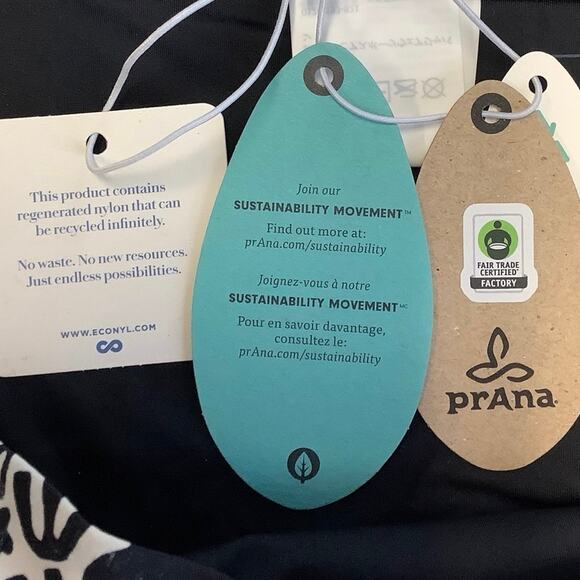 prAna Size Medium Black White Flora Fauna Summer Wave Swim Bikini Bottom J17-21 - Picture 10 of 10